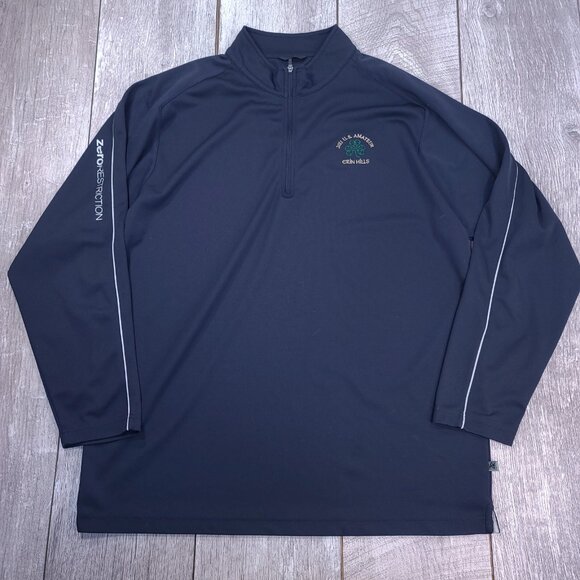 Zero Restriction Sweater Mens XL 1/4 Zip Blue Tour Series Solid Pullover Golf - Picture 1 of 6